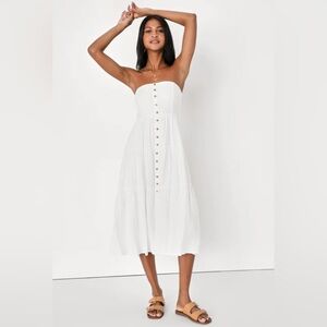 Lulu’s White Strapless Dress (XS)